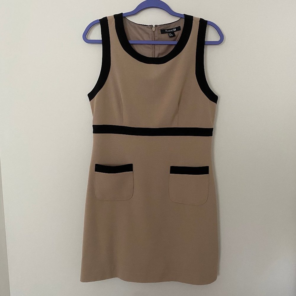Forever 21 tan and black sleeveless dress